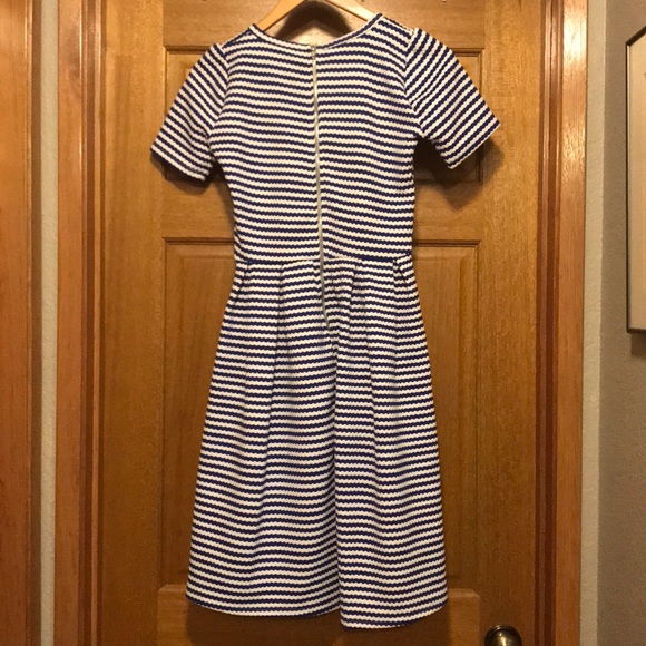Navy and White Striped Lularoe Amelia Dress - Picture 3 of 3